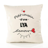 Housse de Coussin Premium LYA d'amour - Coton Canvas Fairtrade Beige Idée Cadeau Décoration Canapé 40x40