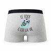 Caleçon Foot - Humour Boxer Gris Passion Idée Cadeau