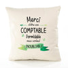 Housse de Coussin Premium Merci Comptable Inoubliable Femme - Coton Canvas Fairtrade Beige Idée Cadeau Décoration Canapé