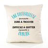 Housse de Coussin Premium Une Footballeuse Formidable - Coton Canvas Fairtrade Beige Idée Cadeau Décoration Canapé