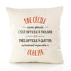 Housse de Coussin Premium Une Cécile Aussi géniale - Coton Canvas Fairtrade Beige Idée Cadeau Décoration Canapé