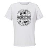 Maillot de Sport Femme pour Coralie Copie Deesse Legende Noire - T-Shirt Respirant Polyester Manches Courtes - Cadeau Sportive Anniversaire Noël Fête des Mères