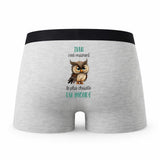 Caleçon Ivan Le Plus Chouette - Humour Boxer Gris Idée Cadeau