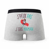Caleçon Maman - Humour Boxer Gris Idée Cadeau Passion