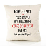 Housse de Coussin Premium Clerc de Notaire ça n'existe Pas - Coton Canvas Fairtrade Beige Idée Cadeau Décoration Canapé