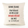 Housse de Coussin Premium Snowboardeur ça n'existe Pas Homme - Coton Canvas Fairtrade Beige Idée Cadeau Décoration Canapé