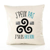 Housse de Coussin Premium Breton Version Blanc - Coton Canvas Fairtrade Beige Idée Cadeau Décoration Canapé