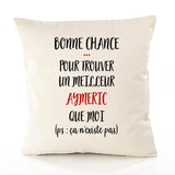 Housse de Coussin Premium Aymeric ça n'existe Pas Homme - Coton Canvas Fairtrade Beige Idée Cadeau Décoration Canapé