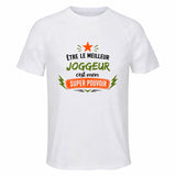 Maillot de Sport Homme Meilleur Joggeur Super Pouvoir Cadeau Anniversaire Noël Fête des Pères T-Shirt Respirant Polyester