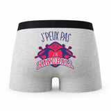 Caleçon Handball - Humour Boxer Gris Idée Cadeau Passion