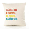 Housse de Coussin Premium Sébastien Mythe Légende Vintage - Coton Canvas Fairtrade Beige Idée Cadeau Décoration Canapé