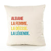 Housse de Coussin Premium Albane la Déesse la Légende Vintage - Coton Canvas Fairtrade Beige Idée Cadeau Décoration Canapé