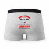 Caleçon Papa Infirmier - Humour Boxer Gris Idée Cadeau Fête des Pères
