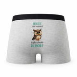 Caleçon Brigitte la Plus Chouette - Humour Boxer Gris Idée Cadeau