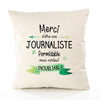 Housse de Coussin Premium Merci Journaliste Inoubliable Femme - Coton Canvas Fairtrade Beige Idée Cadeau Décoration Canapé
