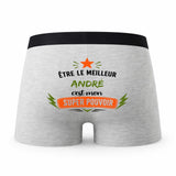 Caleçon gris Meilleur Andre Super Pouvoir Cadeau homme Boxer Humour Papa