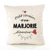 Housse de Coussin Premium Marjorie d'amour - Coton Canvas Fairtrade Beige Idée Cadeau Décoration Canapé 40x40
