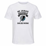 Maillot de Sport Homme Patinage Octogenaire - T-Shirt Respirant Polyester Manches Courtes - Cadeau Sportif Anniversaire Noël Fête des Pères