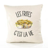 Housse de Coussin Premium Frites - Coton Canvas Fairtrade Beige Idée Cadeau Décoration Canapé