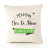 Housse de Coussin Premium Clerc De Notaire Meilleure Temps Femme - Coton Canvas Fairtrade Beige Idée Cadeau Décoration Canapé
