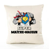 Housse de Coussin Premium Super MAÎTRE-Nageur - Coton Canvas Fairtrade Beige Idée Cadeau Décoration Canapé