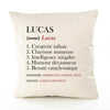 Housse de Coussin Premium Lucas Définition - Coton Canvas Fairtrade Beige Idée Cadeau Décoration Canapé 40x40