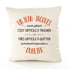 Housse de Coussin Premium Un Jean-Jacques Aussi génial - Coton Canvas Fairtrade Beige Idée Cadeau Décoration Canapé