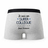 Caleçon Jean - Francois Un Super Collègue - Humour Boxer Gris Idée Cadeau