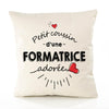 Housse de Coussin Premium Formatrice d'amour - Coton Canvas Fairtrade Beige Idée Cadeau Décoration Canapé 40x40