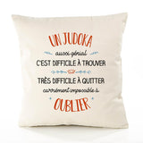 Housse de Coussin Premium Un Judoka Aussi génial - Coton Canvas Fairtrade Beige Idée Cadeau Décoration Canapé