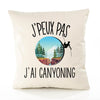 Housse de Coussin Premium Canyoning Version Blanc - Coton Canvas Fairtrade Beige Idée Cadeau Décoration Canapé