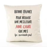 Housse de Coussin Premium Anne-Laure ça n'existe Pas - Coton Canvas Fairtrade Beige Idée Cadeau Décoration Canapé
