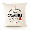 Housse de Coussin Premium Cavaliere d'amour - Coton Canvas Fairtrade Beige Idée Cadeau Décoration Canapé 40x40