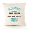 Housse de Coussin Premium Un Carrossier Formidable - Coton Canvas Fairtrade Beige Idée Cadeau Décoration Canapé