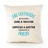 Housse de Coussin Premium Une Couturière Formidable - Coton Canvas Fairtrade Beige Idée Cadeau Décoration Canapé