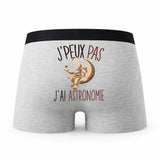 Caleçon Astronomie - Humour Boxer Gris Idée Cadeau Passion