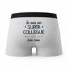 Caleçon Jean - Louis Un Super Collègue - Humour Boxer Gris Idée Cadeau