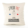 Housse de Coussin Premium Gendarme Version Blanc - Coton Canvas Fairtrade Beige Idée Cadeau Décoration Canapé