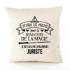Housse de Coussin Premium juriste Ministère Magie Homme - Coton Canvas Fairtrade Beige Idée Cadeau Décoration Canapé 40x40