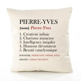Housse de Coussin Premium Pierre-Yves Définition - Coton Canvas Fairtrade Beige Idée Cadeau Décoration Canapé