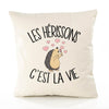 Housse de Coussin Premium hérisson - Coton Canvas Fairtrade Beige Idée Cadeau Décoration Canapé 40x40