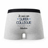 Caleçon Sebastien Un Super Collègue - Humour Boxer Gris Idée Cadeau
