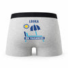 Caleçon Louka en Vacances - Humour Boxer Gris Idée Cadeau