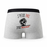 Caleçon Manif - Humour Boxer Gris Idée Cadeau Passion