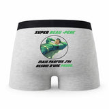 Caleçon Super Beau-Pere - Humour Boxer Gris Idée Cadeau Fête des Pères