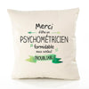 Housse de Coussin Premium Merci Psychométricien Inoubliable - Coton Canvas Fairtrade Beige Idée Cadeau Décoration Canapé