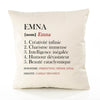 Housse de Coussin Premium Emna Définition - Coton Canvas Fairtrade Beige Idée Cadeau Décoration Canapé