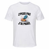 Maillot de Sport Homme Padel J'peux Pas - T-Shirt Respirant Polyester Manches Courtes - Cadeau Sportif Anniversaire Noël Fête des Pères