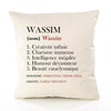 Housse de Coussin Premium Wassim Définition - Coton Canvas Fairtrade Beige Idée Cadeau Décoration Canapé