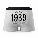 Caleçon Millésime 1939 - Humour Boxer Gris Idée Cadeau Anniversaire